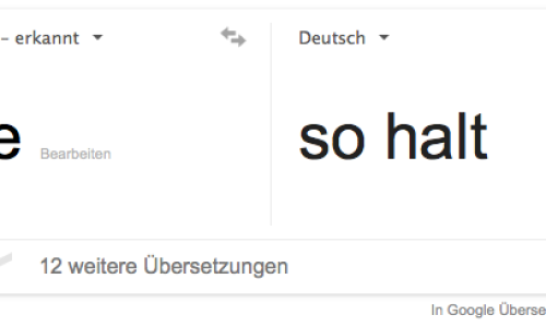 Googles Übersetzung von 